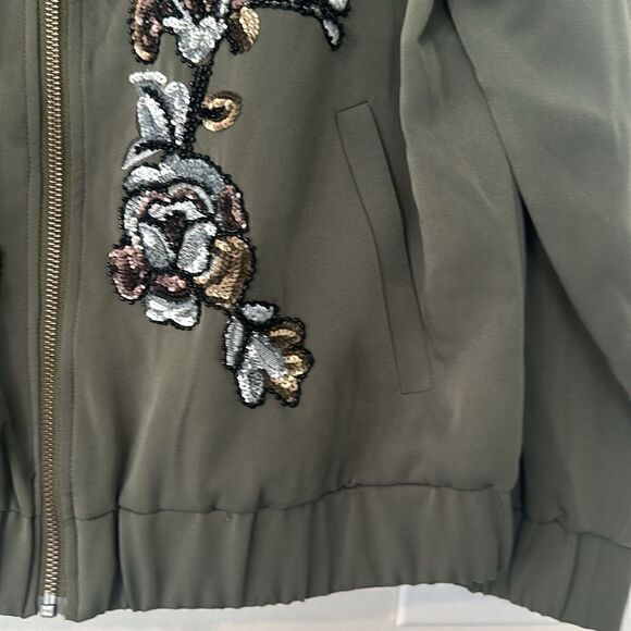 Chico’s Collectibles Embroidered Bomber Jacket 1=8-10 - Picture 3 of 7